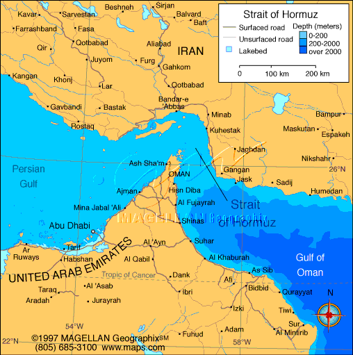 Ормузский пролив карта